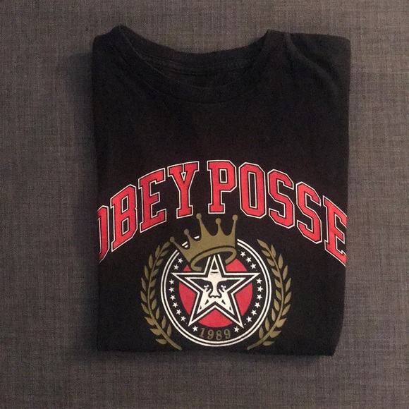 Men's M OBEY Posse Worldwide Black "Crown" T-shirt - Picture 4 of 4